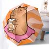 Capybara Automatisches Öffnen und Schließen, 8-Rippen-Struktur Tragbarer Regenschirm, Geeignet für Männer und Frauen in allen Jahreszeiten Perfektes Geschenk für Feiertage