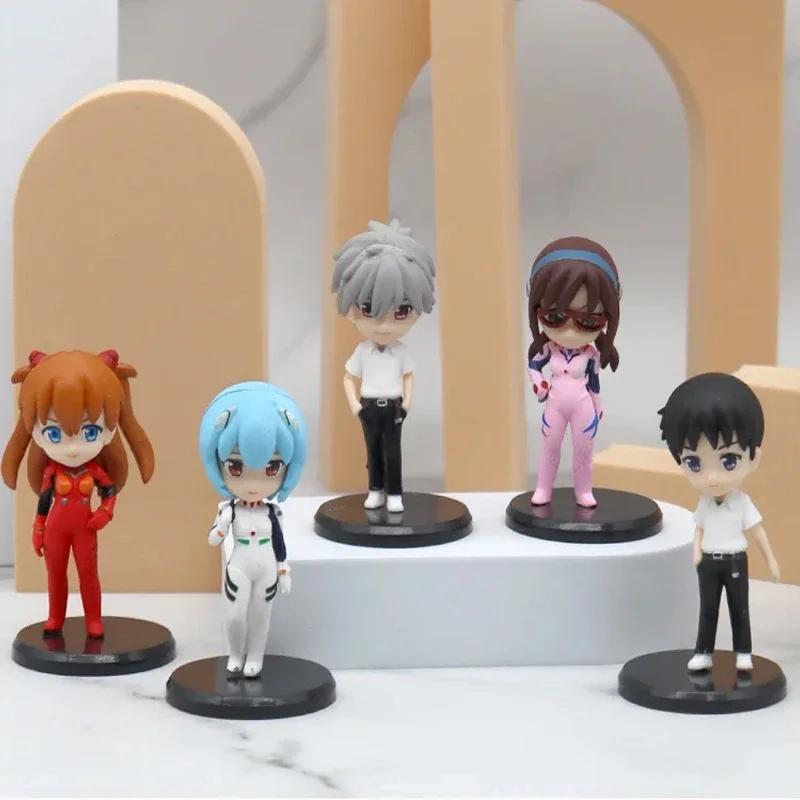 5pcs Anime EVA Ayanami Rei Action Figures NEON GENESIS EVANGELION Asuka Langley Soryu Makinami Figure PVC Ornaments Model Toys