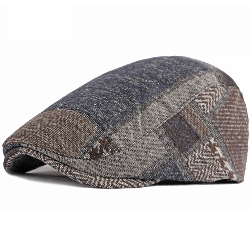 HT4091 Men Women Beret Cap Autumn Winter Hat for Men Women Plaid Beret Hat Adjustable Ivy Flat Cap Artist Hat Male Female Berets