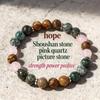 Festive Gifts Turquoise Picture Jasper And Rose Quartz Beaded Bracelet Earthy Fashion Jewelry For Men And Women Daily Wear Simple Versatile Accessory