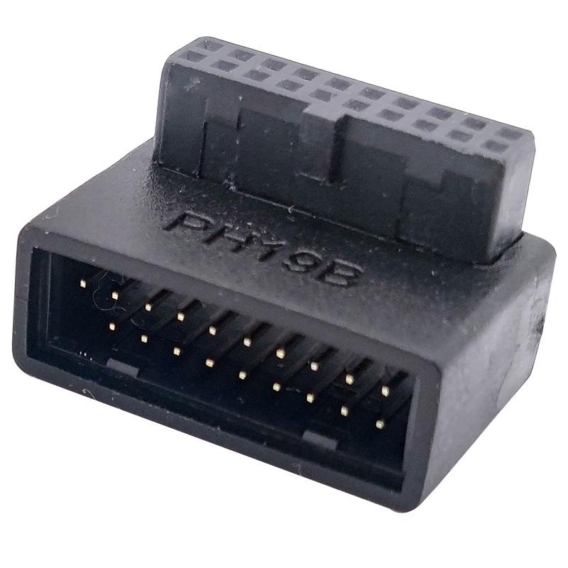 Motherboard USB 3.0 Right Angle Adapter, 19-Pin 90° Rear Cable Routing