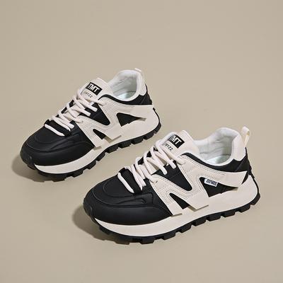 2025 Spring New Breathable Little White Shoes Women's Korean Version of Versatile Platform Forrest Gump Shoes Sports and Leisure Running Dad Shoes