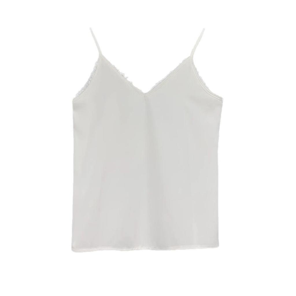 Damen Sommer Wimpernspitze Spitze V-Ausschnitt Locker Ärmelloses Top, Sexy Ärmelloses Oberteil Camisole Weste