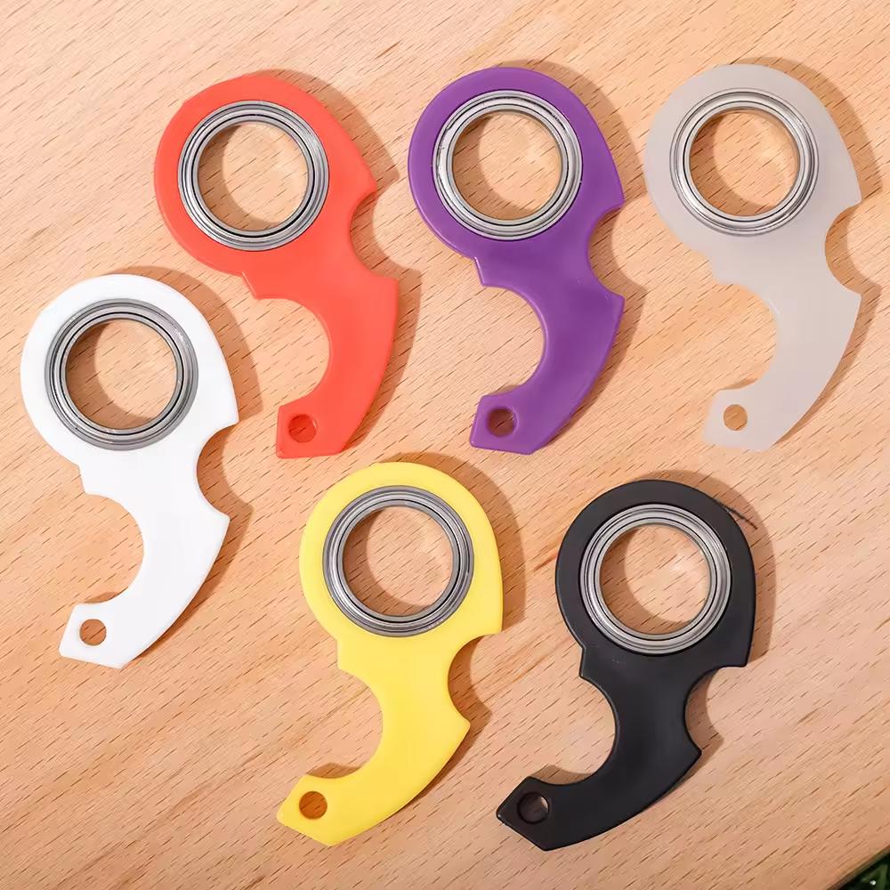 Rotate Fidget Spinner Keychain Metal Idget Toy Kid Stress Relief Spinner Keyring Fidget Ring Relieve Anxiety Boredom Party Gift