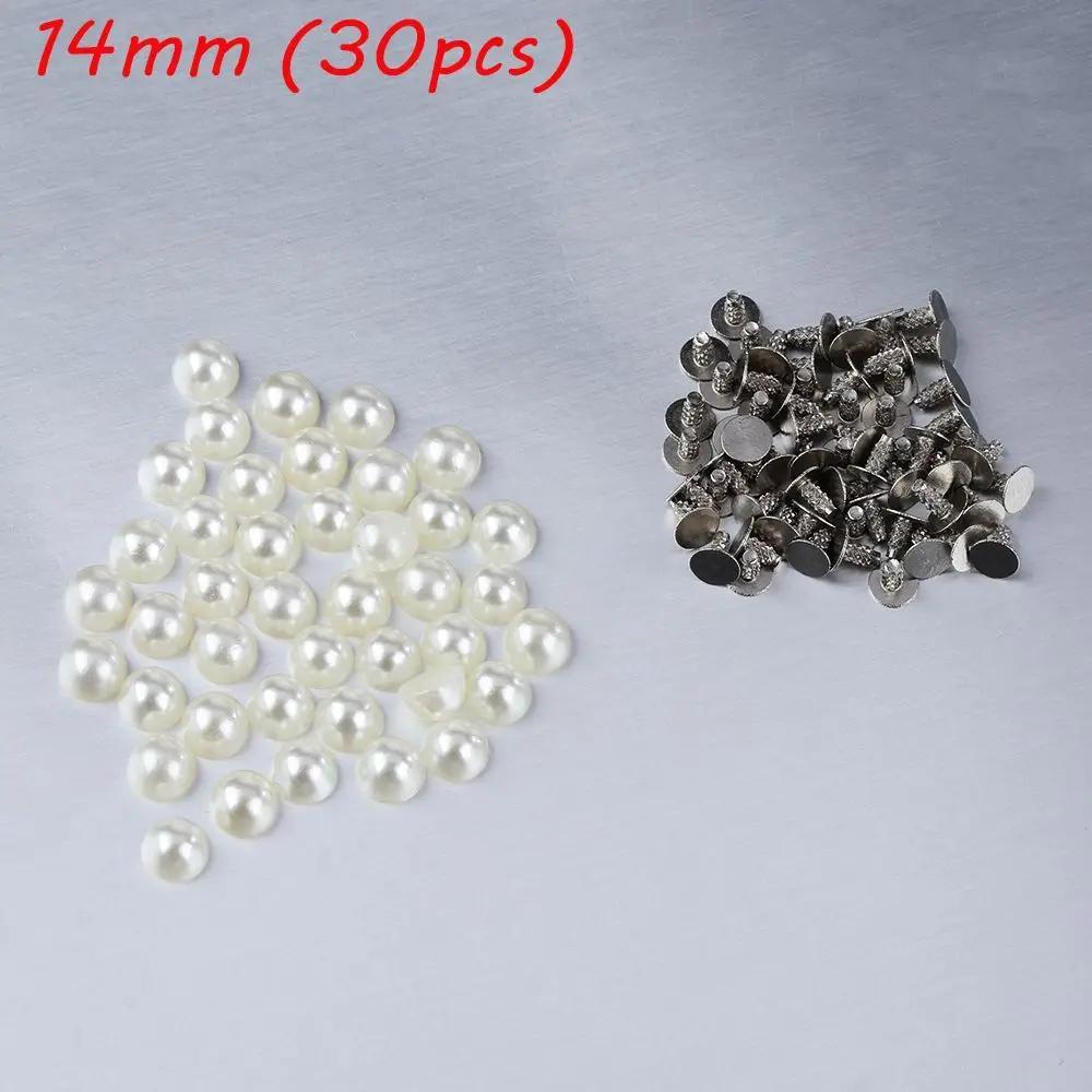 30/50pcs Half Round Pearl Rivets Button for Cloth Pants Hat Bag Shoes Decoration DIY Crafts Garment Accessories DIY Scrapbooking