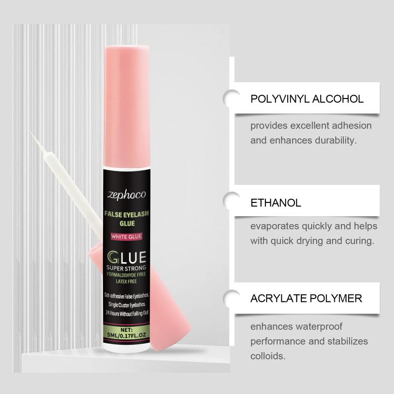 Waterproof Eyelash Glue Quick Drying Long Lasting False Lash Adhesive with Handy Brush for Any Event