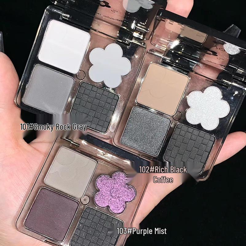 Makeup Biya Dreamy Haze Eyeshadow Palette: 4-Color Matte, Shimmer & Glitter