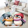 Penguin Round Area Rug,Carpet Rug for Living Room Bedroom Sofa Playroom Decor,Non-slip Floor Mat