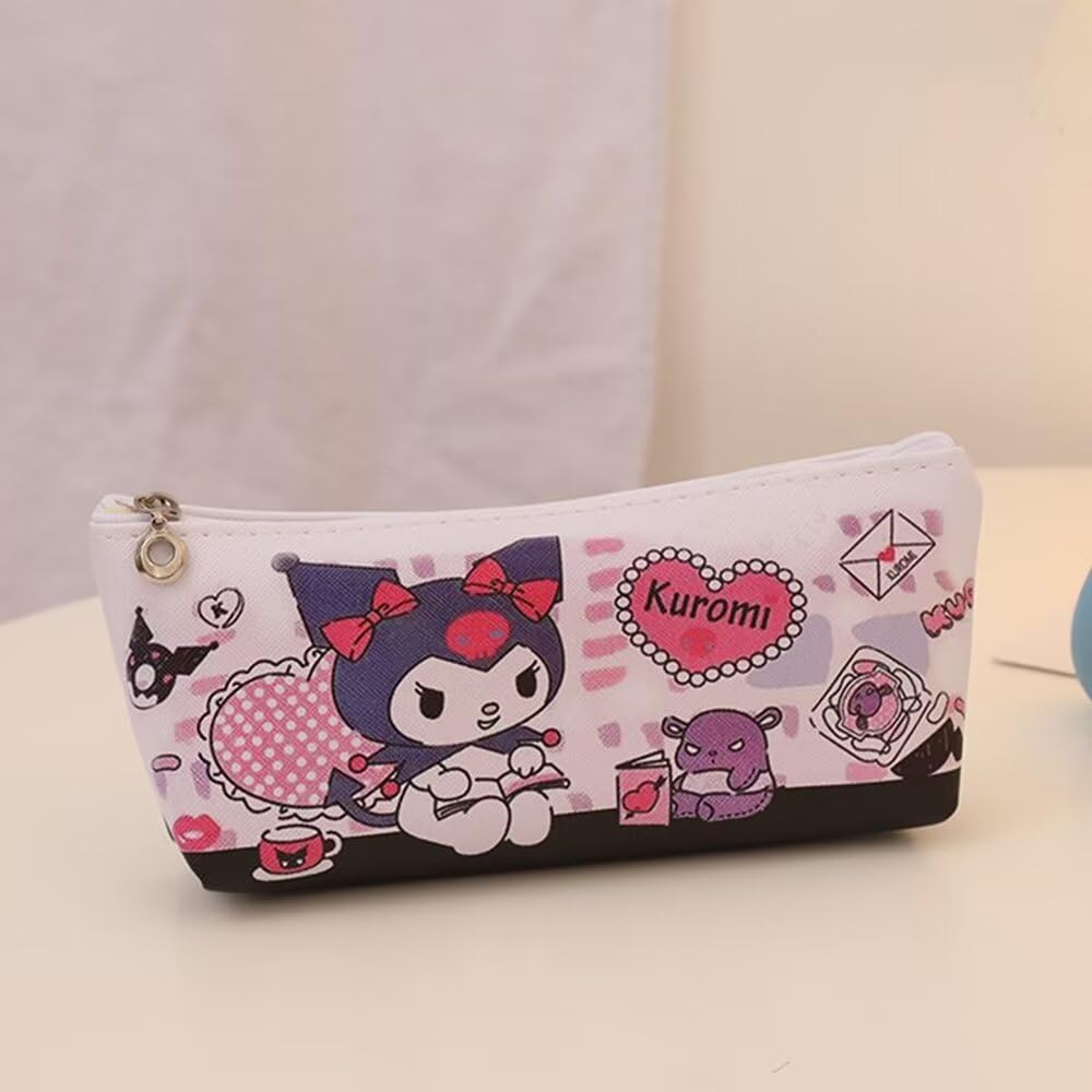 Kuromi Pencil Cute Sanrio Pencil Large Simple Pouch for Children and Elementary Middle High Stylish X 8 X B Case, Case, Capacity, Adults, School,