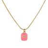 Valentine's Copper & Zircon Heart Pendant Necklace - Fashionable Women's Jewelry with Enamel Design and High-End Sweater Chain Style.