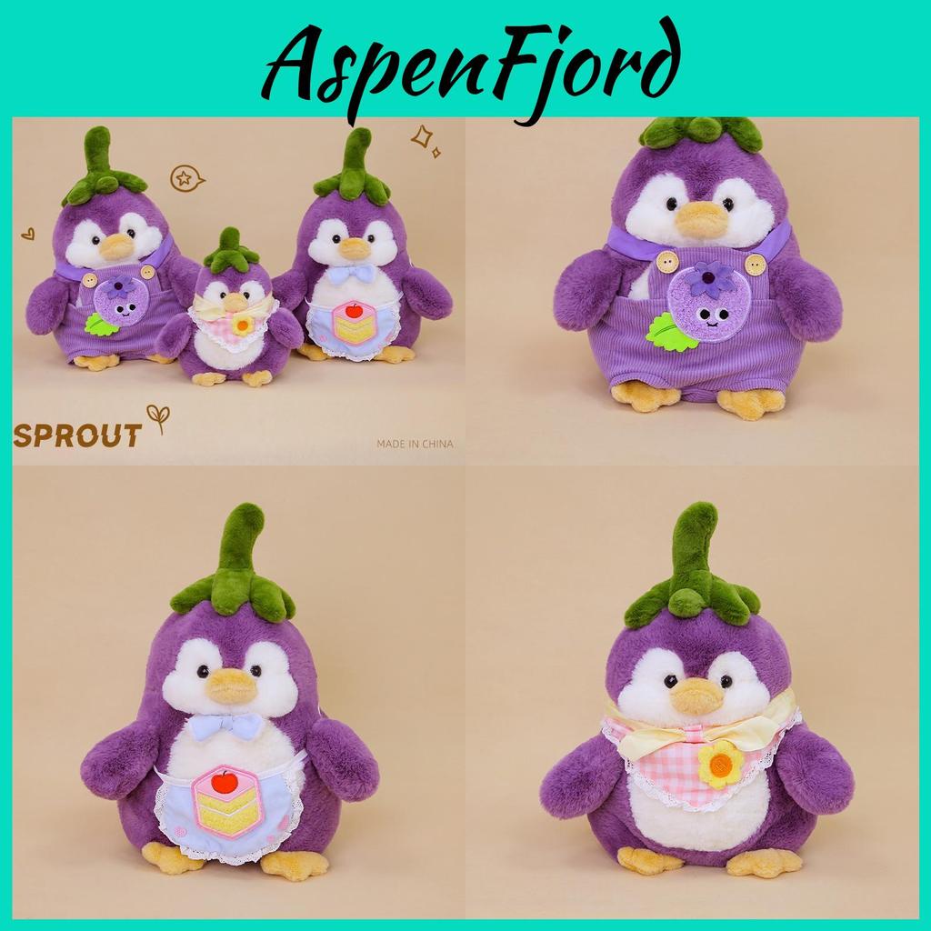 Plush Eggplant Penguin Toy For Kids Girls Gift Soft Stuffed Animal Childrens Decor