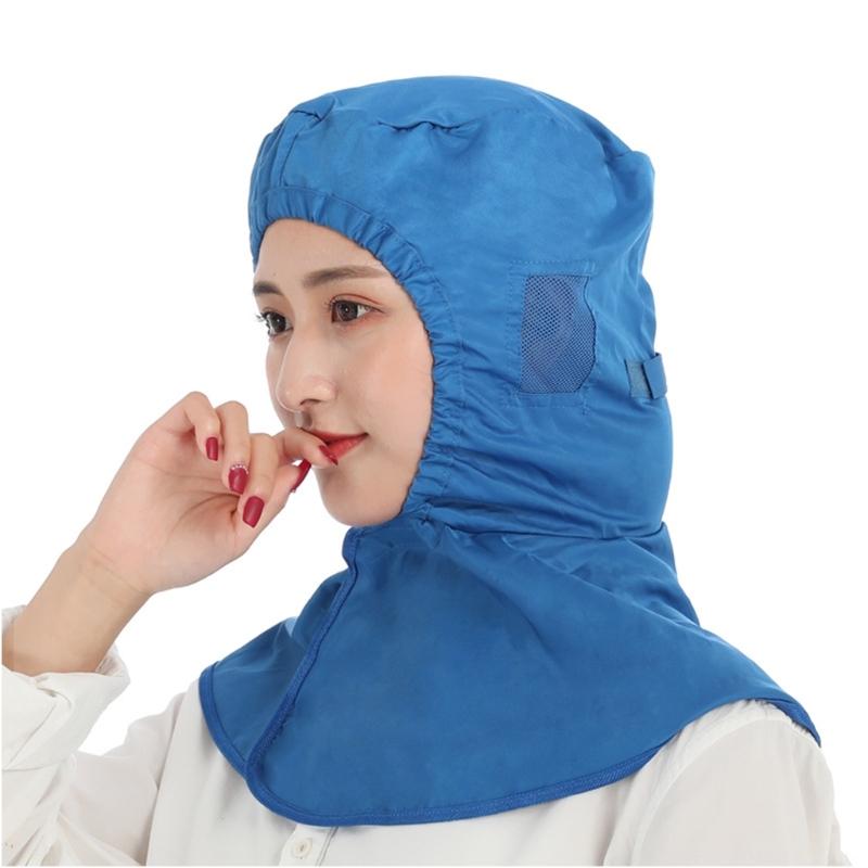 Breathable Work Hat with Adjustable Strap Protective Hair Net Hat for Chefs and Workers Dustproof Factory Workshiop Hat
