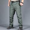 Men Tactical Training Pants Cotton Linen Blend Multiple Pocket Urban Commuter Cargo Trousers Slim Fit Joggers for Work Exercise Outdoor Fishing