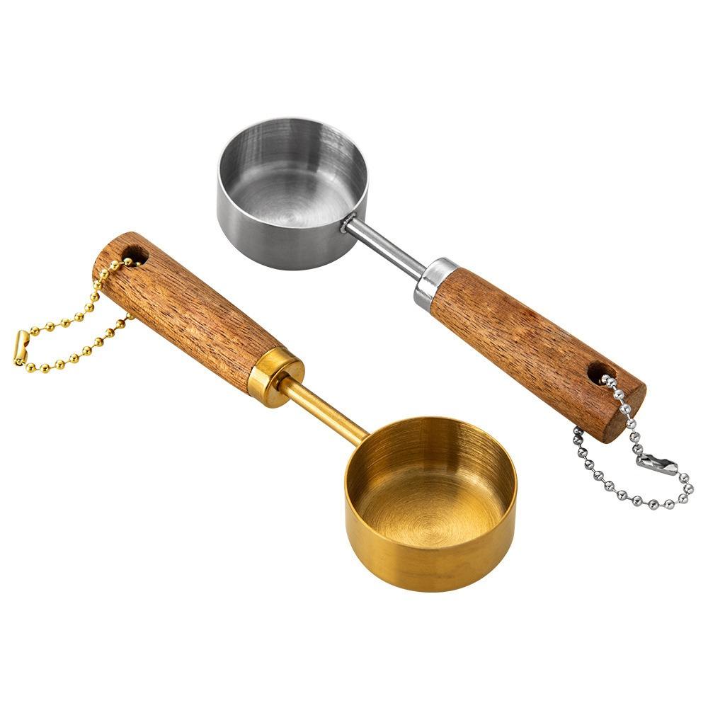 14ml Measuring Cup with Wood Handle Kitchen Measure Tools Stainless Steel Measure Spoon  Coffee