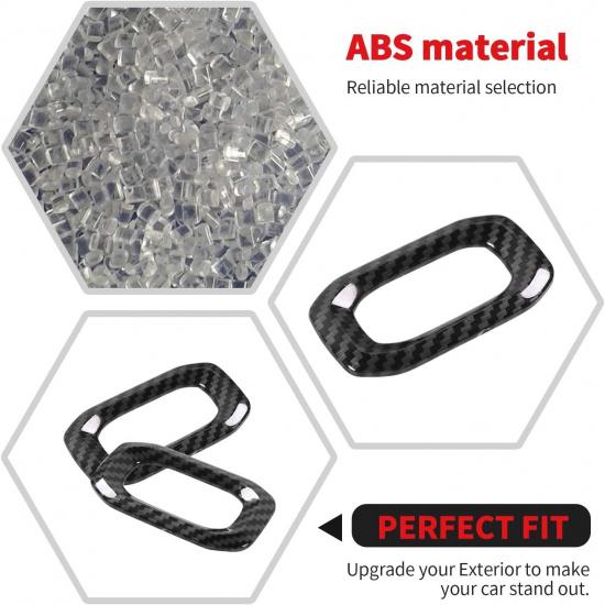 RT-TCZ Carbon Fiber Interior Door Lock Switch Cover Trim Frame Decoration Interior Accessories Compatible with Jeep Wrangler JL JLU & Gladiator JT
