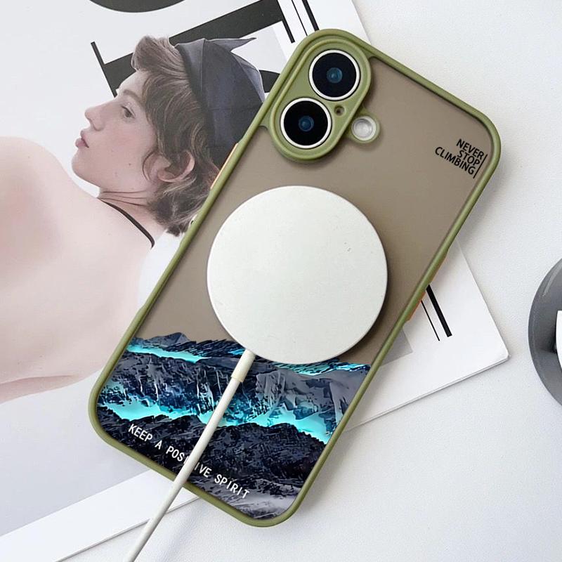 Schneebedeckter Berg Flugzeug Handyhülle Für iPhone 17 16e 15 16 Pro Max 14 13 12 Pro Air Magnetisch Für Magsafe Kabelloses Laden Abdeckung