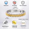 10MM Chunky Strap Bracelet for Men Women,Gold Plated Stainless Steel Chain Link Wristband,Luxury Jewelry Gift
