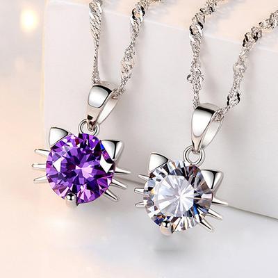 Pendentif Chaton Chaîne Claviculaire Femme Chat Mignon Collier Court Accessoires