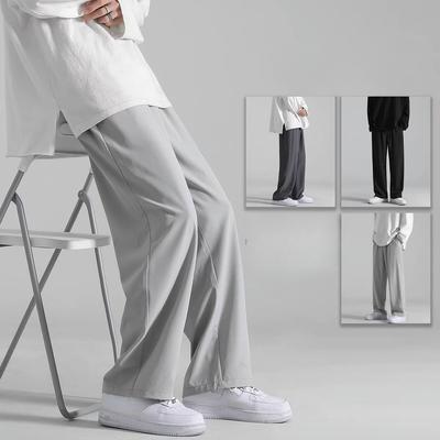 Spring and Summer Casual Pants Men's Drape Straight Wide-leg Thin Ice Silk Pants Trend Korean Version of Loose Mopping Trousers