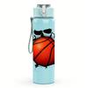 1PC Crack Wall Basketball Splash Print 750ml Color Plastic Water Bottle Leakproof Flip Straw Lid For Sports Office Home Use