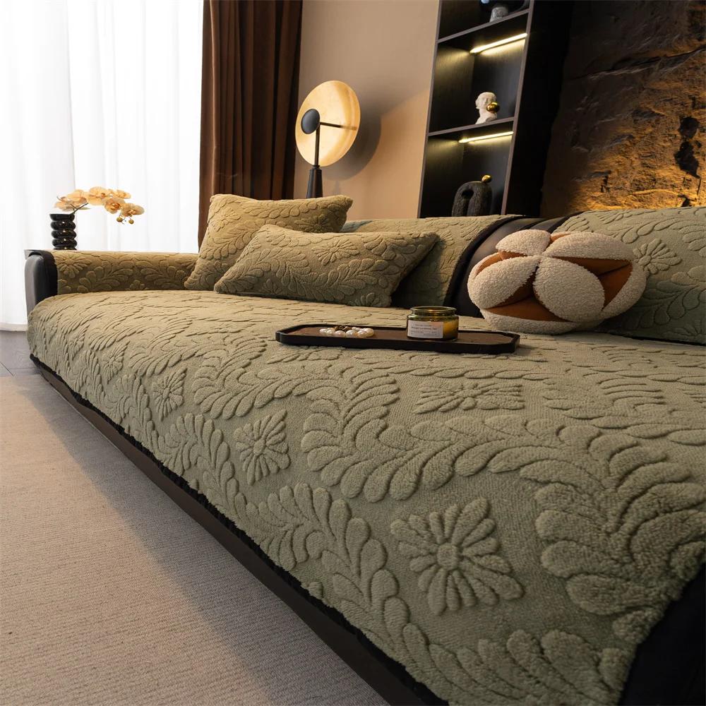 Sofa Cushion Water-Washed Cotton Four Seasons Universal New  Sofa Backrest Cover Towel Non-Slip Dustproof Sofa Cover 70x70cm