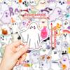 50 nálepek série Halloween bílý duch roztomilé kreslené festivalové DIY dekorační nálepky