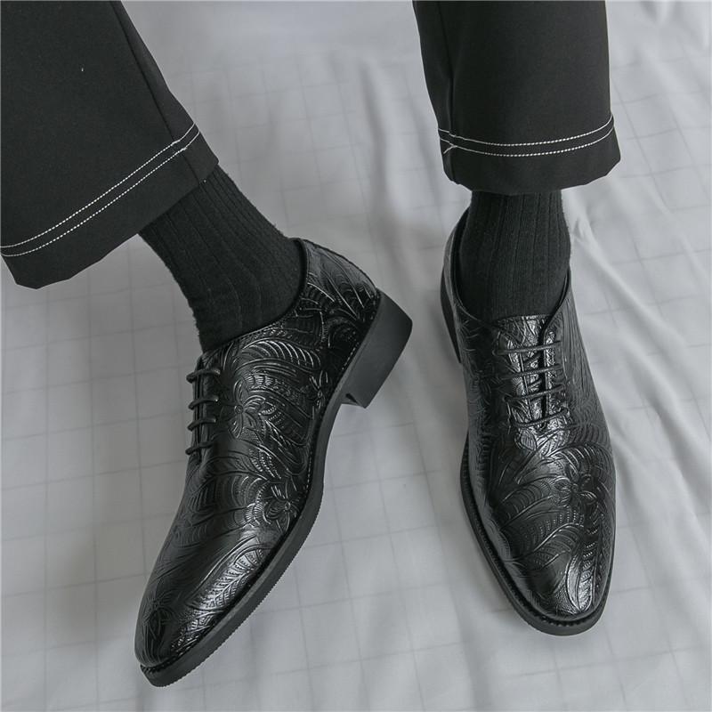 Fashion British Designer New Men's Blue  Lace Up Business Formal Oxford  Shoes Male Luxury Formal Wedding Prom Dress Homecoming Footwear