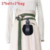 Medieval Renaissance Green Snake Belt With Decorative Buckle For Cosplay And Costume Accessory