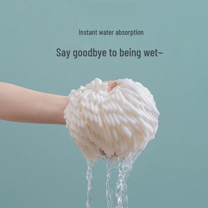 Chenille Hanging Hand Drying Ball - Cute, Soft, and Absorbent Towel for Kitchen and Bathroom