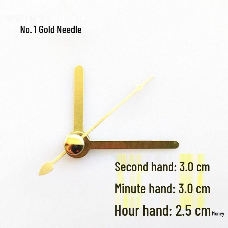 Gold Pointer DIY Quartz Clock Hands for Wall Clocks - Cross Stitch & Metal Design