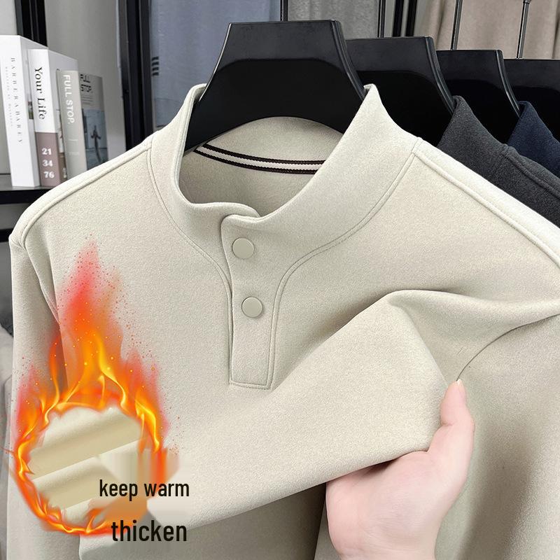 

Men’s Thick German Velvet Stand-Collar Hoodie - Double-Sided Plush for Autumn/Winter Warmth 3XL (recommended 165-180 jin)