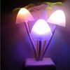 US EU Plug Adapter LED Night Lamp Discolor Light Sense Control Mushroom Lamp