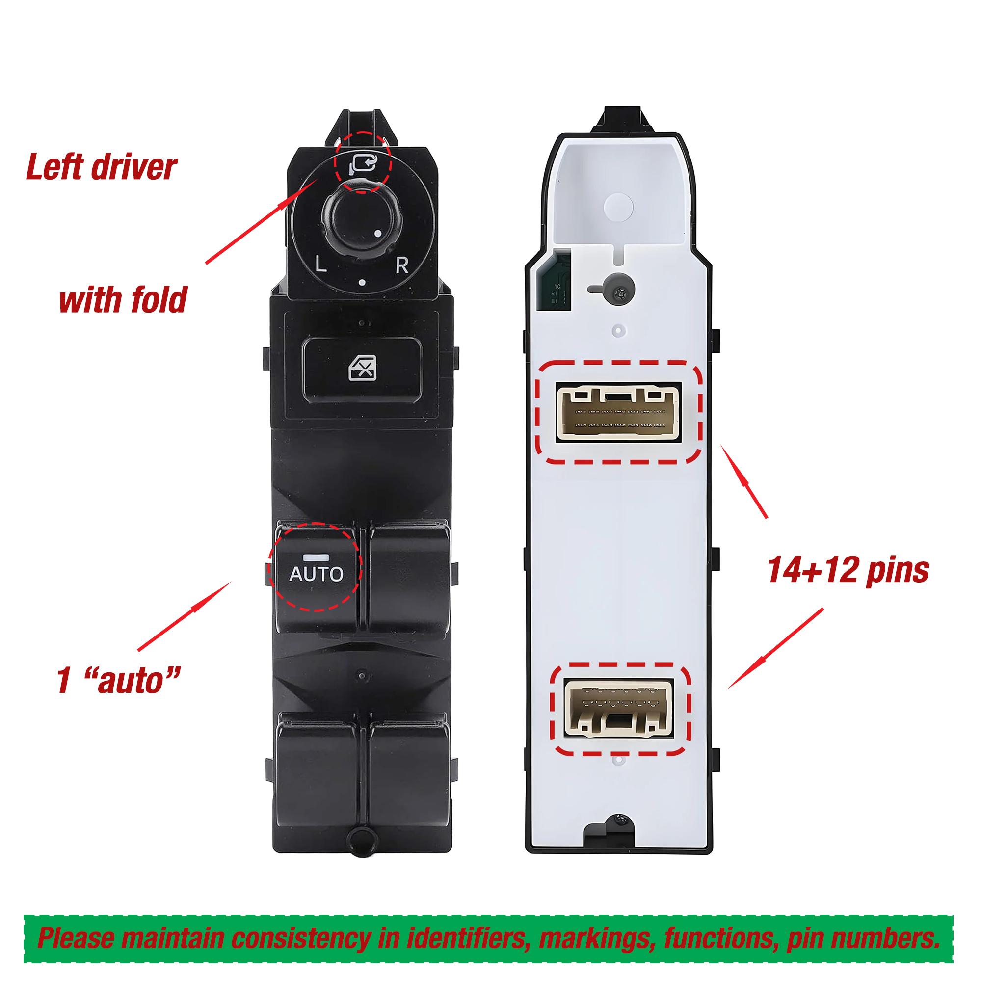 KF33-66-350 KF3366350 For Mazda CX-5 2012 2013 2014 2015 2016 2017-,Auto Electric Master Power Window Lifter Control Switch KF33-66-350