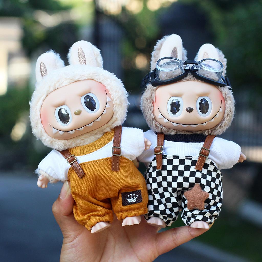 Labubu Baby Clothes Fashionable Adjustable Overalls Set Cute Mini Doll Clothes