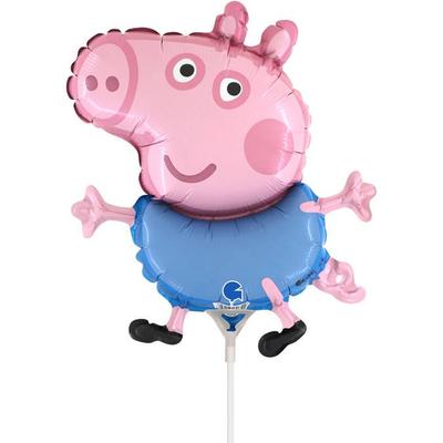 Foil Balloon - George the Pig On a Stick, 35 Grabo