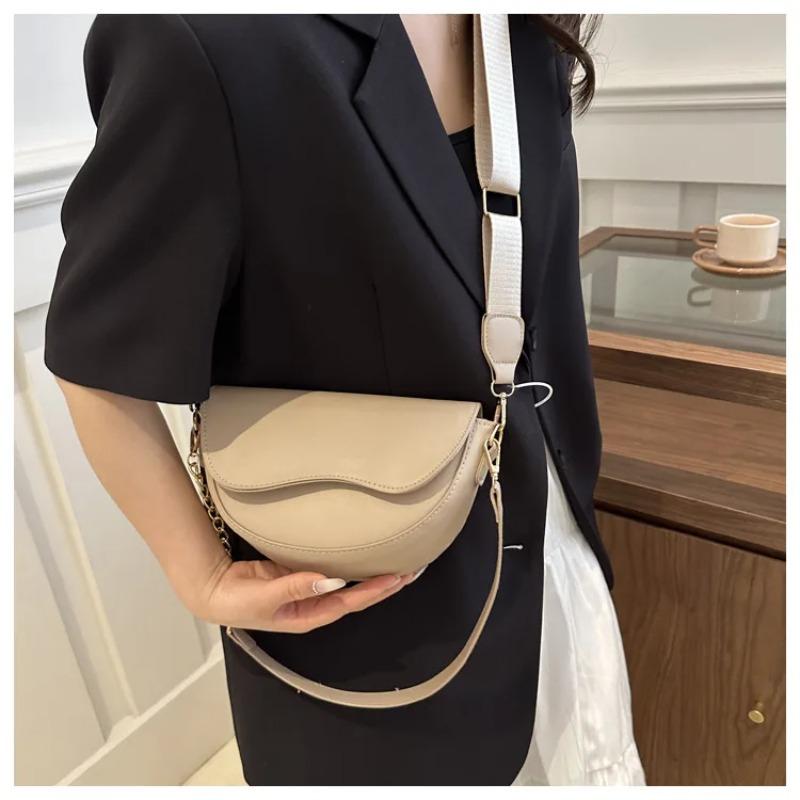 Fashion Double Straps Shoulder Bag Casual Solid PU Leather Versatile Crossbody Bags for Women Festival Gift