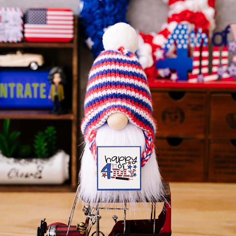 

Independence Day Colorful Gnome Ornament American Red Blue Fabric Doll Perfect For Celebrating Holidays National