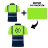 Short Sleeve Polo Collar High Visibility Work Shirt with Reflective Strips for Road Construction and Wear