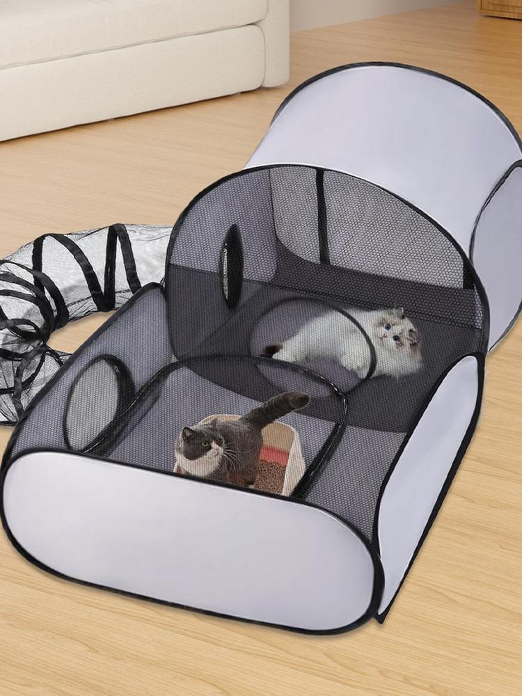 Dog Fence With Surrounding Tunnel Outdoor/indoor Cat Fence With Breathable Soft Edges Cat Fence Tent