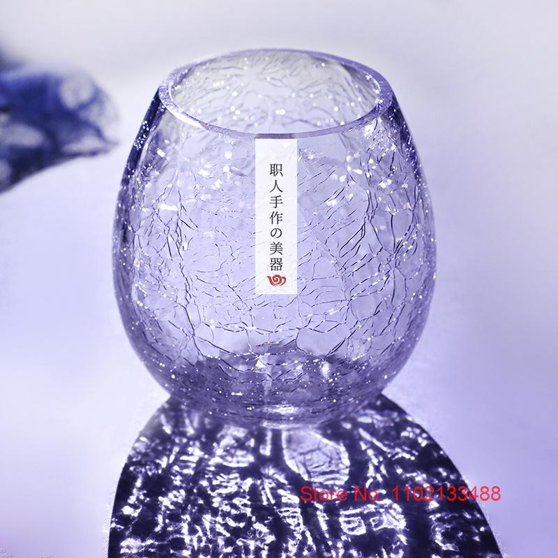 360ml Ice Cracked Whiskey Tasting Cup Vast Ocean Crystal Wine Glasses Imitated Crack Whisky Tumbler Beer Mug Vodka Liquor Teacup