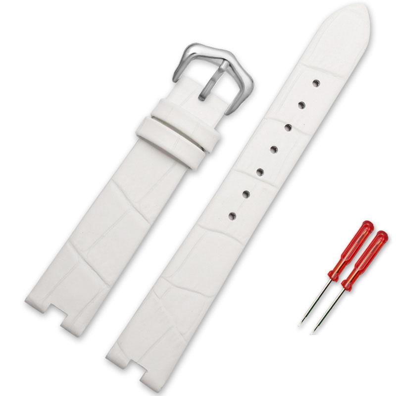

Ремінець для годинника з натуральної шкіри для Cartier White Balloon WGBL005 Жіночий ремінець Пряжка-штифт Чорний Червоний Рожевий Виріз 16*5мм Браслет 16mm-5mm
