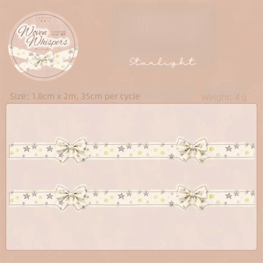 18mm*2m/roll Bowknot Pattern Masking Tape Reusable Adhesive DIY Aesthetic Masking Tape Diary Scrapbooking Material