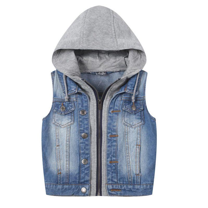 Spring and Autumn Denim Vest Casual Top Coat Children's Clothing