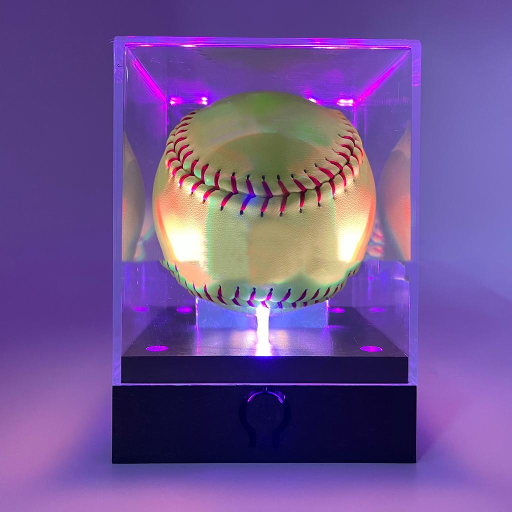 Beleuchtete Sonnen geschützte Acryl Vitrine LED verbessert Acryl Vitrinen für Softball Baseball Sammlungen