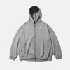 Moif [Aw25] Baggy Zip Hooded Sweat / Heather Gray