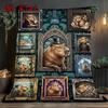 Capybara Portraits Gallery 2D Flat Pattern Flannel Blanket, High Quality All Seasons, Home Decor, Warmth and Comfort, Perfect for Christmas Gifts.