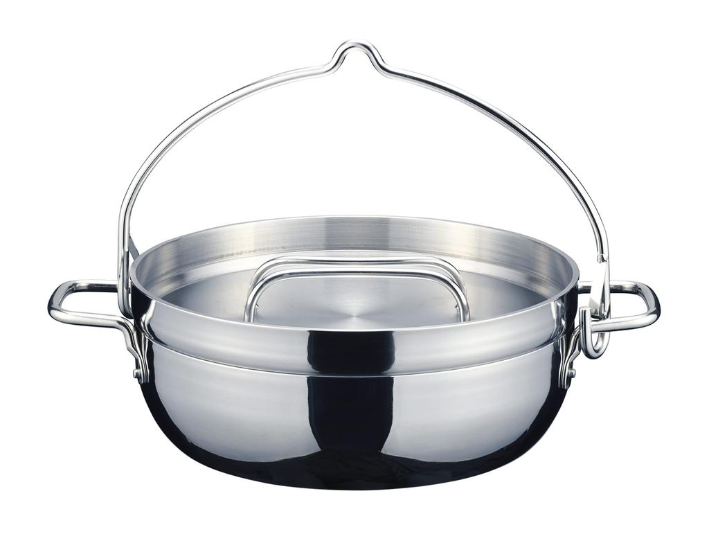 TSBBQ Light Stainless Steel Half Dutch Oven Cooking 10 Inches Mirror Finish in Tsubame (Anhydrous Pot) TSBBQ-029 [Made Sanjo]