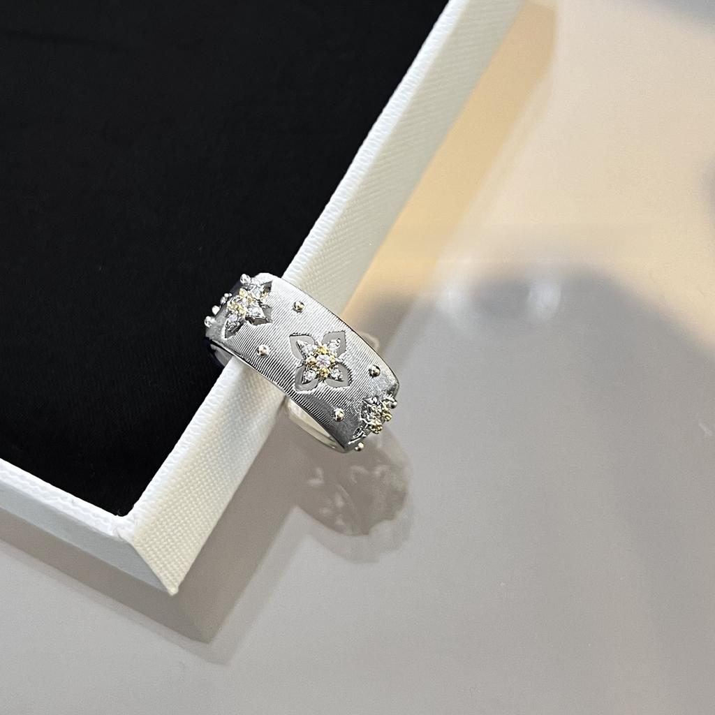 Włoski ręcznie rysowany dwukolorowy zestaw, luksusowy damski pierścionek kolczyki naszyjnik bransoletki bankiet Cyrkon prezenty