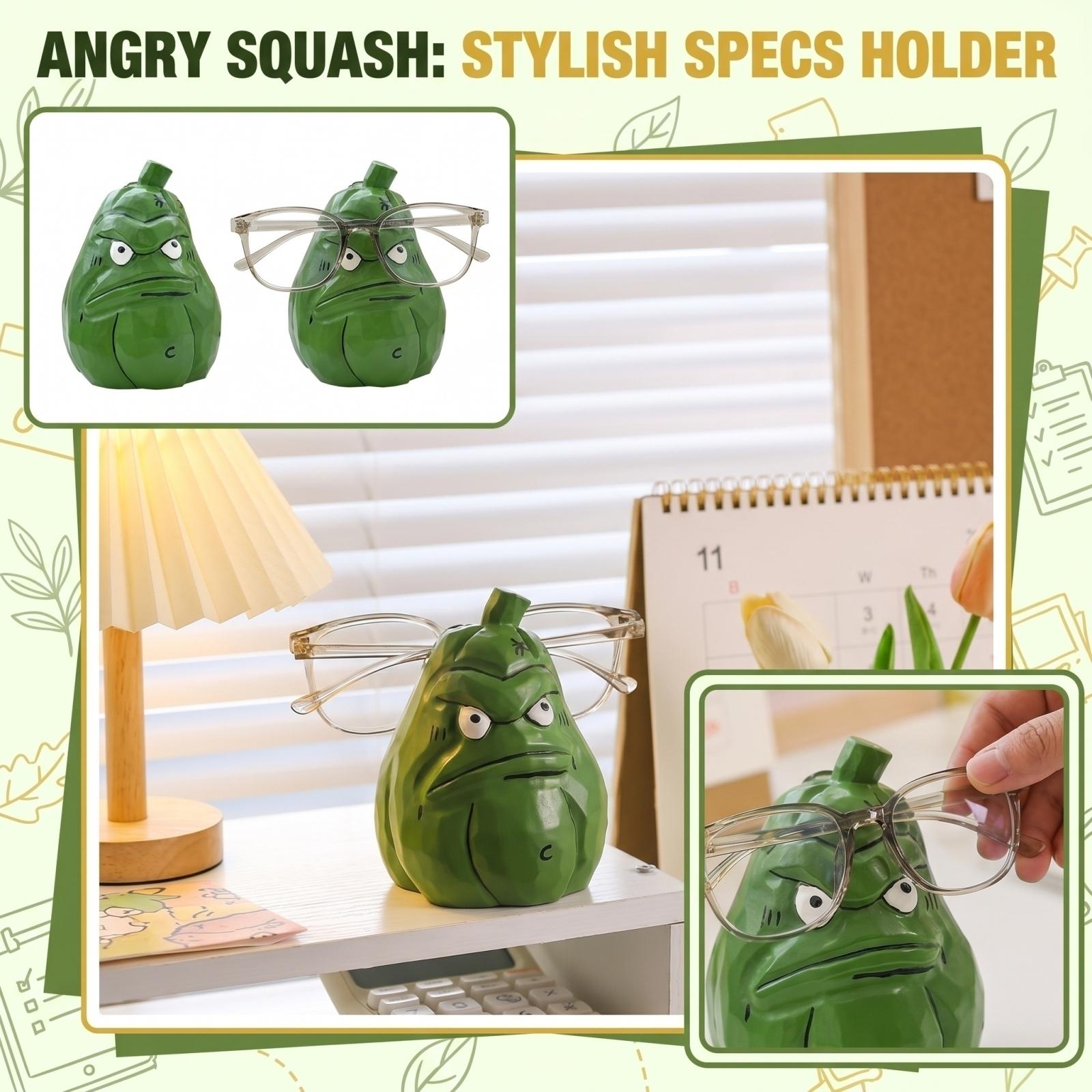 

Creative Home Decor Figurine Quirky Squash Shaped Eyeglasses Holder Desktop Ornament for Office Living Room Shelf Display one size зелений