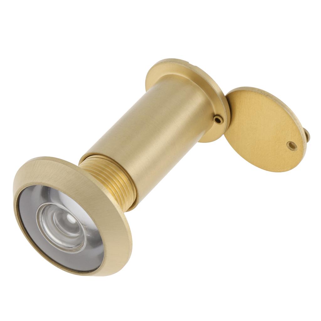 Solid Brass 16mm Door Peephole 200 Degree HD Lens Privacy Cover Titanium Drill Bit Heavy Duty Universal 35-55mm Door